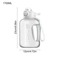 thumbnail image 3 of Kadlawus Large Capacity Water Bottle for Outdoor Sports, 1700ml Plastic Sports Kettle, Leak-Proof Portable Fitness Bottle for Hiking, Gym, Running, 3 of 6