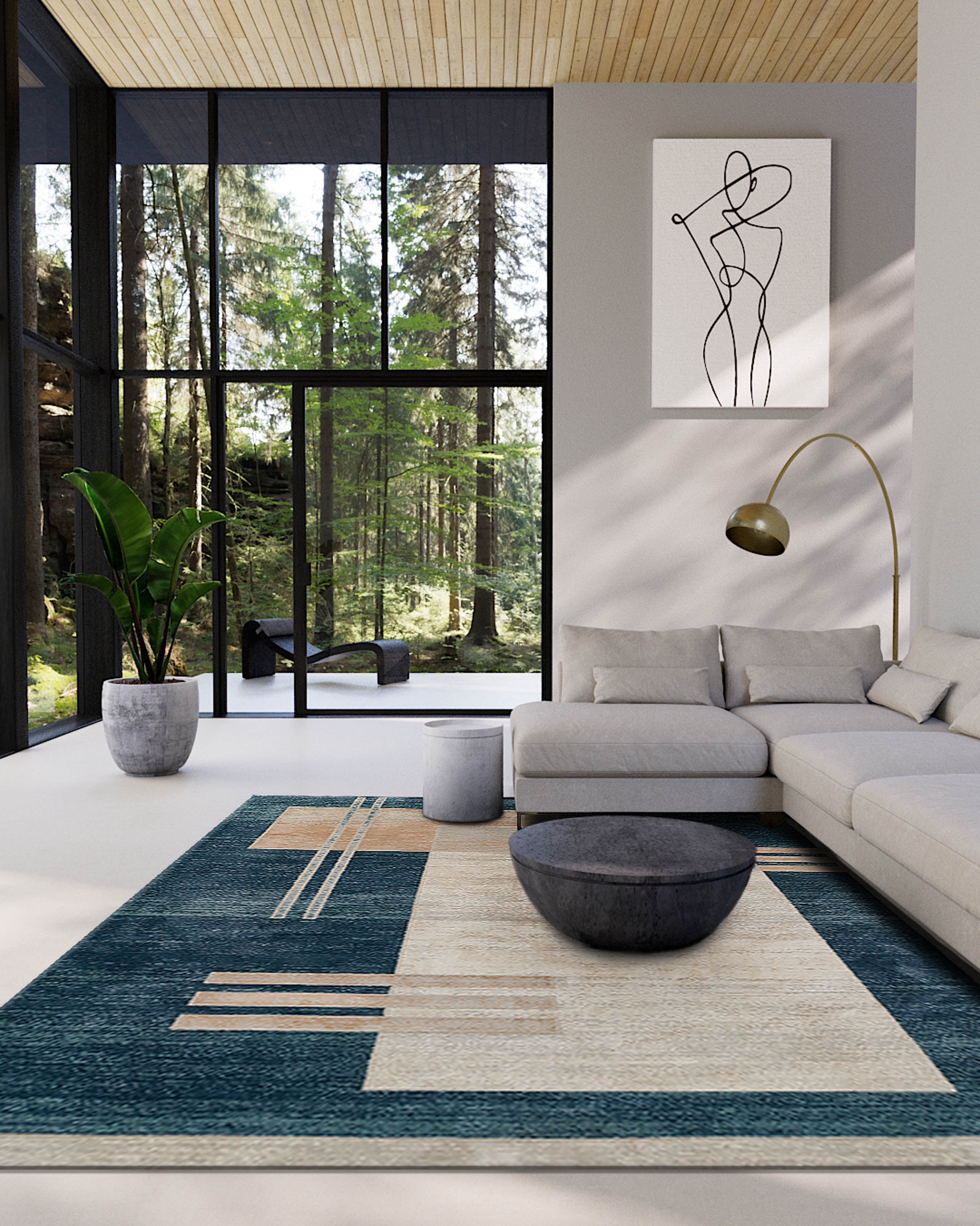 ECARPET Sorelle Contemporary Area Rug for Living Room, Bedroom, Dining Room, Entrance, Hallway and More.