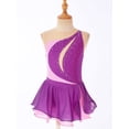 thumbnail image 2 of YONGHS Robe de Patinage Artistique Brillante pour Filles Enfants avec Strass Sans Manches en Mousseline Robe de Danse Ballet Violet 14, 2 of 7
