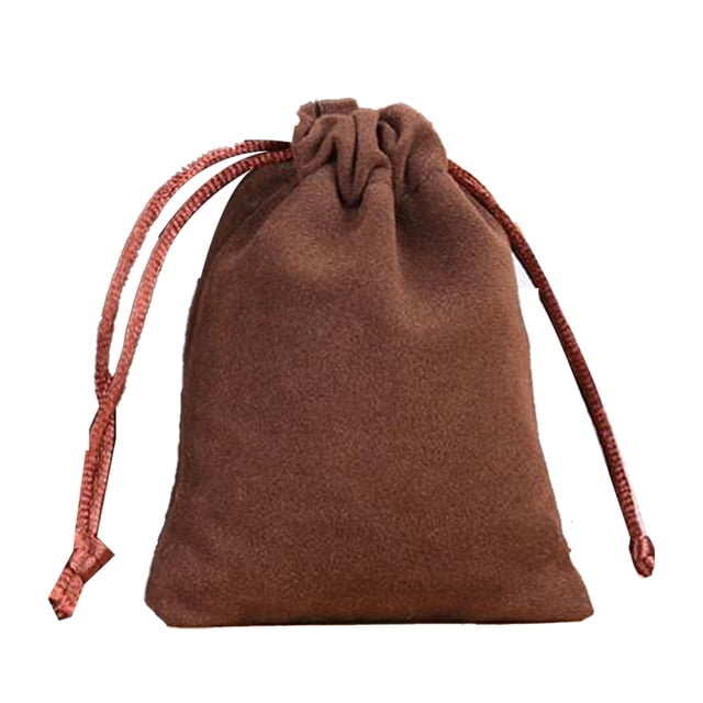 Youkk Jewellery Pouch Small Drawstring Bags Earrings Rings Packaging Display Handicrafts Holder Wedding Gifts Drawable Pouches Coffee-8*10