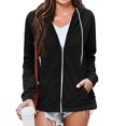 thumbnail image 2 of Yuyuzo Womens Hoodies Long Sleeve Full Zip up Basic Sweatshirts Drawstring Jacket Coat with Pockets, 2 of 7