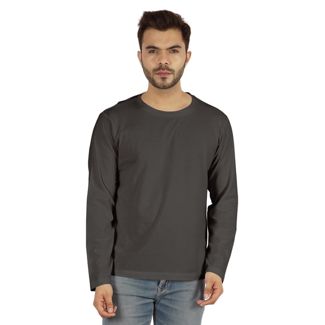 Inkmeso Men's Long Sleeve Cotton Basic Shirt Lightweight Solid T-Shirts
