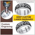 thumbnail image 2 of ORUYROP Can Engrave Viking Rune Spinner Rings for Men/Women, Size #7-#14 Chain Link Fidget Ring, Stainless Steel/Gold Plated/Black-Send Gift Box, 2 of 7
