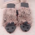thumbnail image 4 of XZNGL Cartoon Hedgehog Wool Double Layer Thermal Insulation with Finger Weave Gloves, 4 of 7