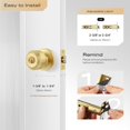 thumbnail image 3 of Leydebong 1 Pack Keyed Entry Door Knobs with Lock, Gold Door Locks, Interior and Exterior Door Lock, Reversible for Right/Left Handing, 3 of 7