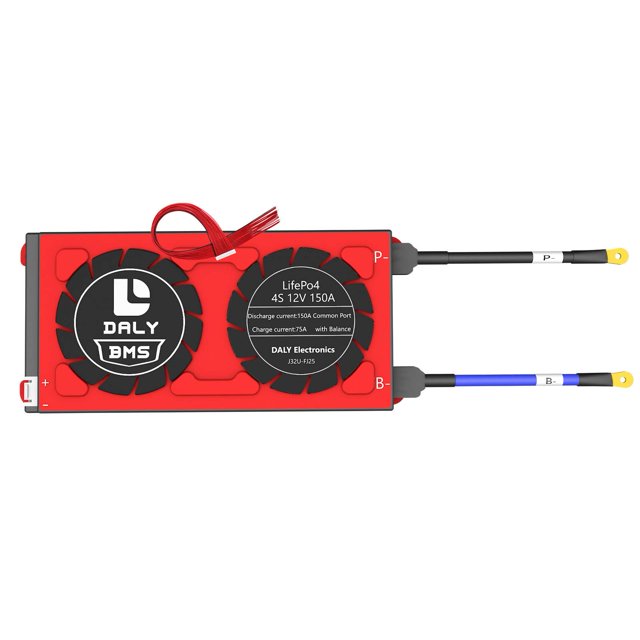 DALY BMS 4S 12V 150A Module de Protection de Batterie LiFePO4 3.2V Carte de Protection PCB avec Fils d'Équilibrage BMS pour Pack de Batterie 18650 12V Inverseur de Stockage d'Énergie Domestique (BMS Standard, 150A)