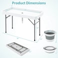thumbnail image 3 of Costway Table Pliante pour Glacière de 4 Pieds, Table de Bac à Glace Portable pour l'Extérieur avec Grand Évier, 3 of 10