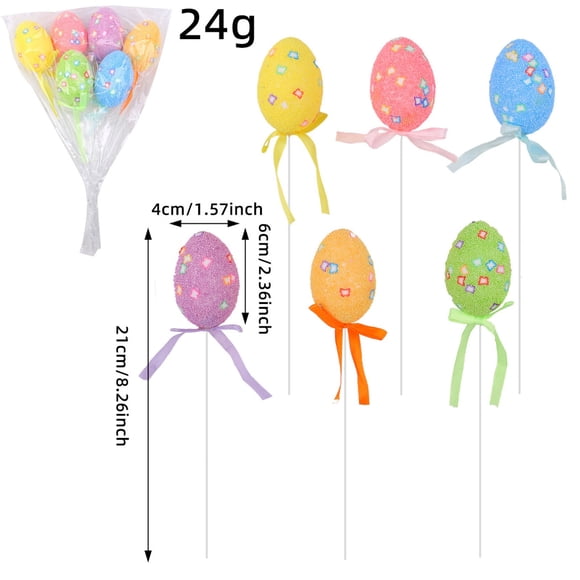 10Pcs Easter Foam Eggs Decoration! SSZMDLB Easter Eggs Decorations, Foam Easter Eggs with Intricate Pattern Printing, Insertable Simulation Eggs for Holiday Card Scene Layout and Spring Party Decor,