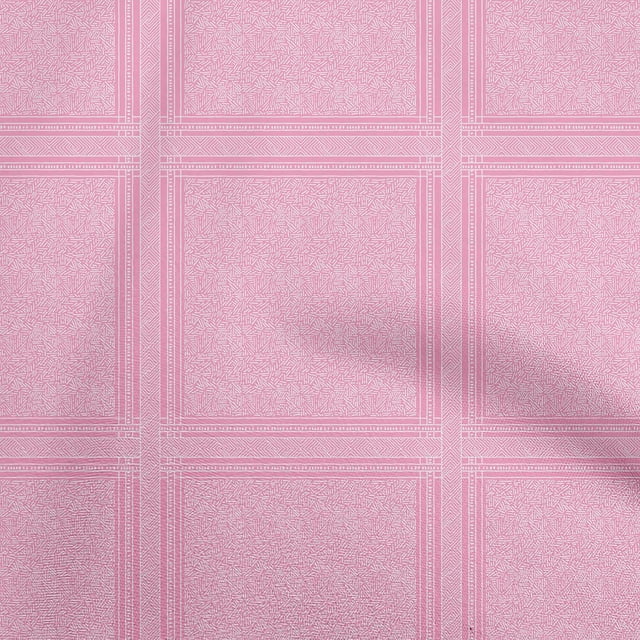 oneOone Viscose Chiffon Light Pink Fabric Geometric Craft Projects Decor Fabric Printed By The Yard 42 Inch Wide
