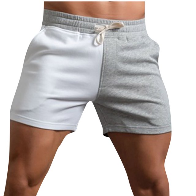 Mens Shorts Mens Casual Solid Color Casual Drawstring Pockets Elastic Sports Shorts