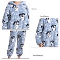 thumbnail image 4 of Pyjama une Pièce Floue, Élégant Doux Pyjama Chaud Combinaison pour la Maison, 4 of 5