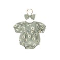 thumbnail image 1 of Wangsaura Newborn Baby Girls Rompers Daisy Print Short Sleeve Round Neck Infant Bodysuits Summer Clothes with Headband, 1 of 10