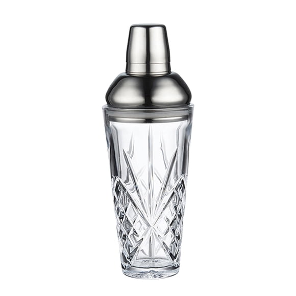 New Cocktail Mixing Glass Stainless Steel Lid Filter Glass Shaker 420ml