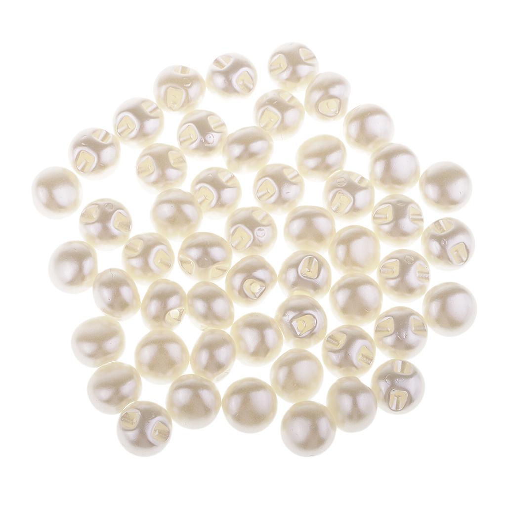 50 Pcs Décorations de Mariage pour art 10mm 11mm, Blanc, 11mm