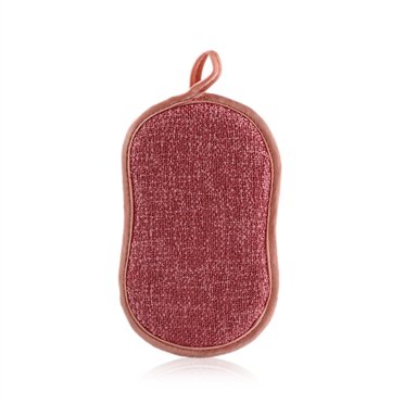 Tampon à Récurer de Cuisine Poêle Vaisselle Nettoyage Récurant Débarbouillettes Ménage Vaisselle Non Abrasif Éponge Ménagère avec Lanière Chiffon à Vaisselle Suspendu Lavage de Saleté Rouge