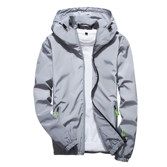 Pisexur Mens Waterproof Rain Jacket Lightweight Hooded Softshell Jacket Waterproof Windproof Lightweight Outerwear Full Zip Hiking Work Travel