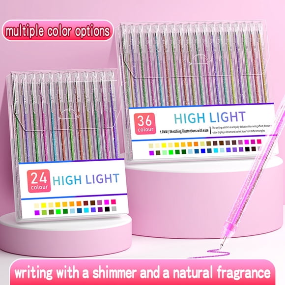 Glitter Gel Pen Set Smooth Writing Colored Drawing Pens Portable Journaling Crafting Doodling Glitter Pens for Adults School Supplies