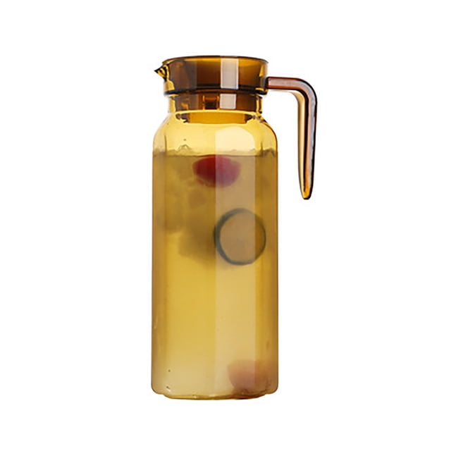 Oleegame 1PC Glass Bottle Acrylic Pitcher 1100ML Plastic Pitcher Clear Plastic Pitcher With Lid Heat Small Plastic Water Pitcher For Tea Lemonade Juice Milk