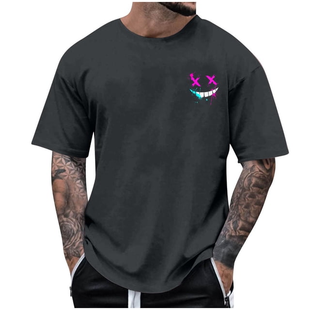 Birdeem Chemises pour Hommes Mode Été Décontracté T-Shirt Col Rond Imprimé