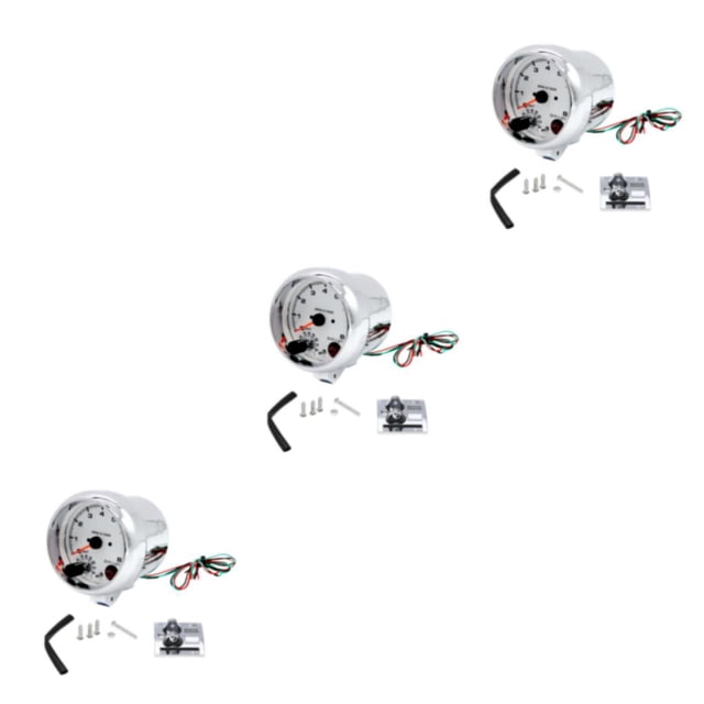 Maytalsory 12V Car 3.75Inch Tachometer Tacho Gauge Tachometer Gauge Tachometer with 7 LED Colors Shift Light 0-8000 RPM with 7 LED Colors Shift Light 0-8000 RPM Gauge Electrical Tachometer 3Set
