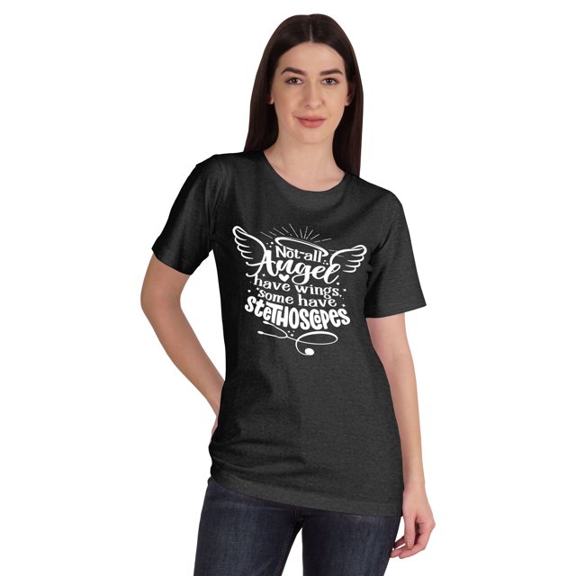 Inkmeso T-shirt Nurse pour Femmes Not All Angel Have Wings Some Have Stethoscopes
