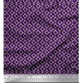 thumbnail image 1 of Soimoi Tissu en Velours Violet Imprimé Géométrique Rond au Mètre 58 Pouces de Large, 1 of 4