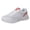 White, variant on WEAIXIMIUNG Winter Sneakers for Women White Fashion Summer Women Sneakers Mesh Hollowed Breathable Comfortable Lightweight Lace Up Flat Bottom