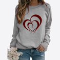 thumbnail image 1 of BVOFAR Chandails à Manches Longues de la Saint-Valentin pour Femmes Décontractés Mignons T-Shirts Graphiques Cœur d'Amour Tendance Col Rond Hauts 2025, 1 of 3