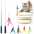 thumbnail image 1 of 12PCS Cat Feather Toys Interactive Cat Toys for Indoor Cat 2 Retractable Cat Teaser Wand 10 Refills with Bells Cat Chaser Toy Set for Exercising Kittens and Cats, 1 of 10