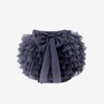 thumbnail image 2 of Robes pour Adolescentes Tutu Été Pompon Couleur Unie Jupe Fesses Robe Fille Grise 6-12, 2 of 4