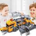 thumbnail image 2 of 1 24 Children‘s Inertial Container Truck Model Set Deformed Fire Truck Parking Lot Toy Set Holiday Gift for Kids, 2 of 7