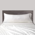 thumbnail image 1 of Fridja Satin Body Pillow Cover Imitation Silk Body Pillow Pillowcase 1 Pack, Solid Color Stripe Silky Envelope Closure Large Long Pillow Cases, Gifts for Women Men(20x54 Inches, White), 1 of 6