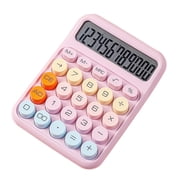 Mechanical Calculator 12 Digit Large LCD Display Big Round Button Cute Candy Colored Calculator Suitable