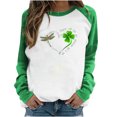 thumbnail image 1 of QIPOPIQ T-Shirts à Manches Longues à Col Rond pour Femmes T-Shirts de la Saint-Patrick Hauts T-Shirt Imprimé Trèfle T-Shirt Vert Porte-Bonheur T-Shirts de la Saint-Patrick Chandails pour Dames T-Shirts Imprimés Offres, 1 of 5