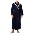 thumbnail image 1 of FhsagQ Pajamas Men's Pajamas Bikini Underpants Mens Fuzzy Robe Mid Length Bathrobe Belted Soft Bath Robes Kimono Robe with Pockets Fall Winter Spa Robes Mens Pajamas Trunks with Super Fit Navy XXXL, 1 of 3