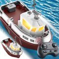 thumbnail image 1 of LEEYNEER 2.4Ghz RC Tugboat for Pools and Lakes  1/144 Scale Mini RC Tugboat  High-Speed Remote Control Boats Ship with Double Motor and LED Light Boats Water Toys, 1 of 5