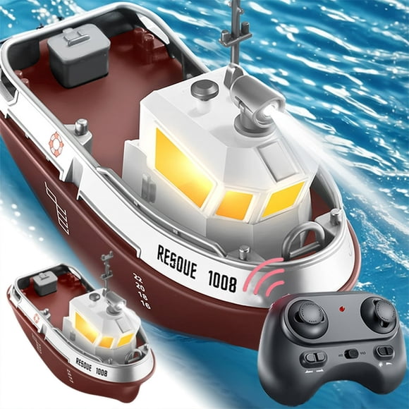 LOVEVERRC Bateau RC Électrique Tugboat Modèle Bateau Télécommandé Navire pour Piscine et Lac Bateaux RC à Grande Vitesse Jouets Nautiques pour Enfants et Adultes