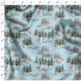 thumbnail image 4 of Soimoi Green Moss Georgette Fabric Animals & Pine Tree Decor Fabric Printed Yard 42 Inch Wide, 4 of 5