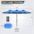 thumbnail image 3 of YODOLLA 15FT Double-Sided Patio Umbrella with Solar Lights, Rectangular Outdoor Umbrella, Dark Blue, 3 of 9