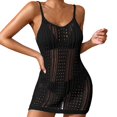 thumbnail image 1 of QIPOPIQ Robes de Plage pour Femmes à Manches Courtes Sans Manches à Bretelles Col en V Ajourée Robe d'Été de Plage Couvre-Maillot de Bikini Robe à Lacets Offres 2023, 1 of 4