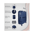thumbnail image 2 of TRAVLR Valise à Roulettes de 28 Pouces pour Enregistrement, 100 % PP, Résistante aux Chocs, Légère et Extensible - Bleu Marine., 2 of 9