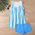 thumbnail image 3 of UPPADA Womens Plus Size Two Piece Tankini Swimsuits Twist Front High Waist V Neck Swimwear Floral Tummy Control Modest Bathing Suits with Bottom Womens Tankini Tummy Control Light Blue,2xl, 3 of 6