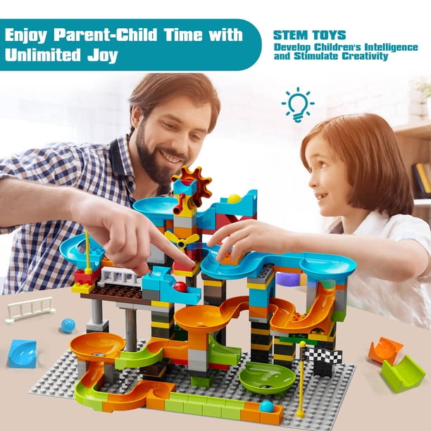 JIXIn 3in1 Marble Runs for Kids 4-8/Building Blocks Compatible
