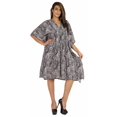 thumbnail image 1 of Moomaya Caftan Court pour Femmes, Robe de Nuit de Couverture, Robe Caftan, Manches Kimono, Tenue de Plage, 1 of 6