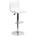 thumbnail image 1 of Bowery Hill Tabouret de Bar Rayé de 25 Pouces à 33 Pouces en Blanc avec Base Chromée, 1 of 6