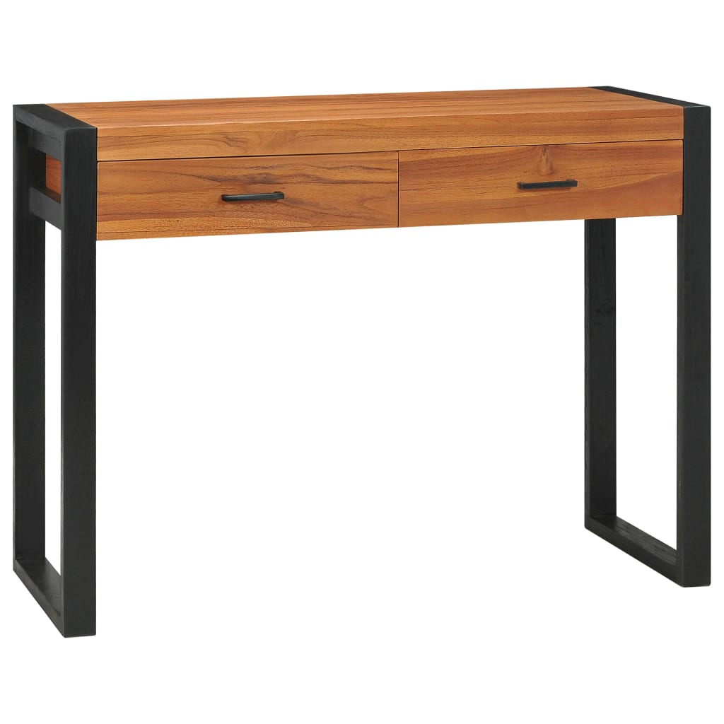 vidaXL Bureau avec 2 Tiroirs 100x40x75 cm Bois de Teck