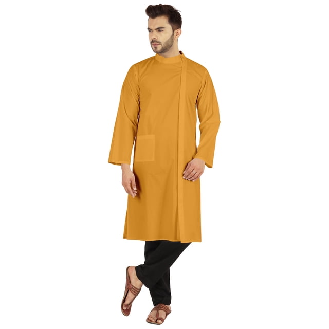 Atasi Indian Designer Kurta For Mens Party Wear Traditional Dress Solid Ethnic Long Shirt