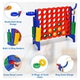 thumbnail image 4 of Costway 4-in-A Row Giant Game Set w/Basketball Hoop for Kids & Adults Blue, 4 of 10