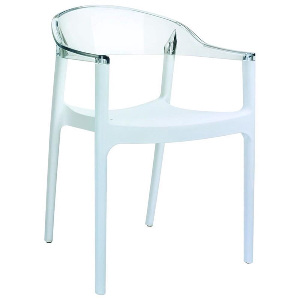 Compamia Carmen Chaise de Salle à Manger de Patio avec Siège Blanc en Transparent