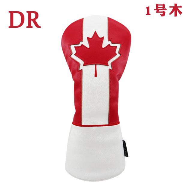 Golf Headcover Maple Leaf Styles PU Leather Soft Durable Golf Club Covers For Driver Fairway Hybrid Waterproof Protector Set 1